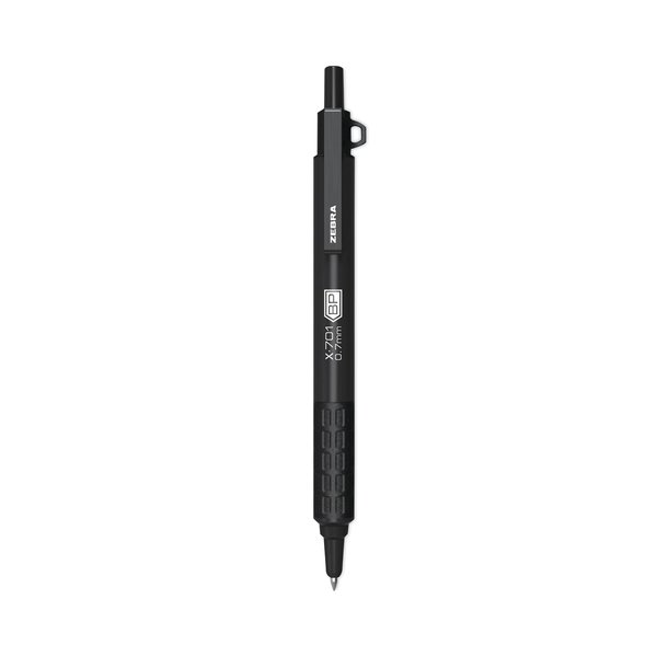 Zebra Pen X-701 Retractable Ballpoint Pen, Fine 0.7mm, Black Ink, Black Barrel 29811